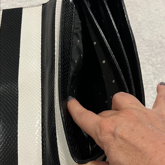 Kate Spade Benson Lane Melodie black and off-white striped shoulder bag - Picture 10 of 16